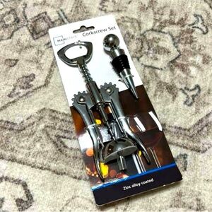 Mainstays corkscrew and wine stopper set.